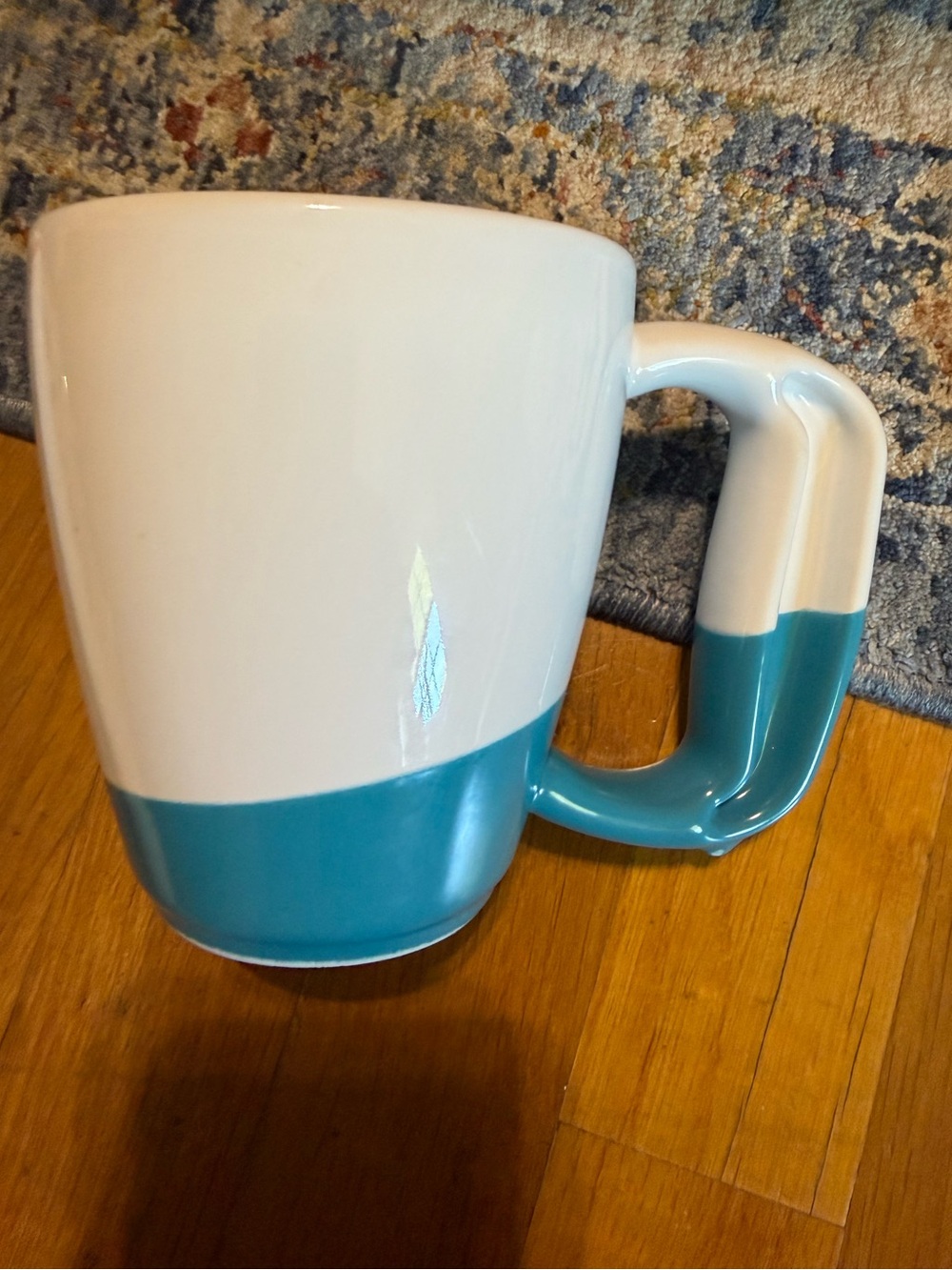 JAMBER blue/white coffee/tea mug cup EASY TO HOLD [Discontinued] Easy Grip HTF